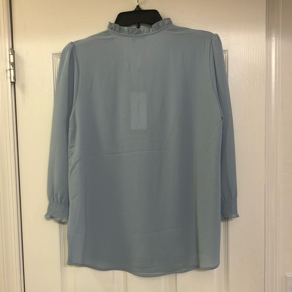 Carolina Belle Women's V-neck Blue Blouse - Picture 2 of 5